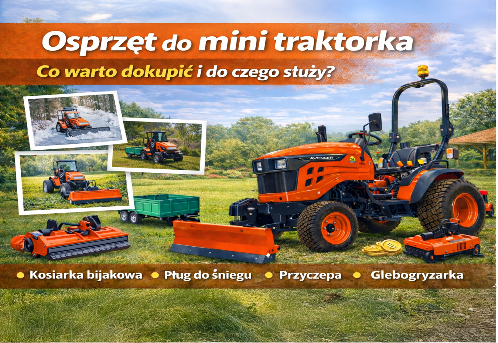 Osprzęt do mini traktorka – co warto dokupić i do czego służy?